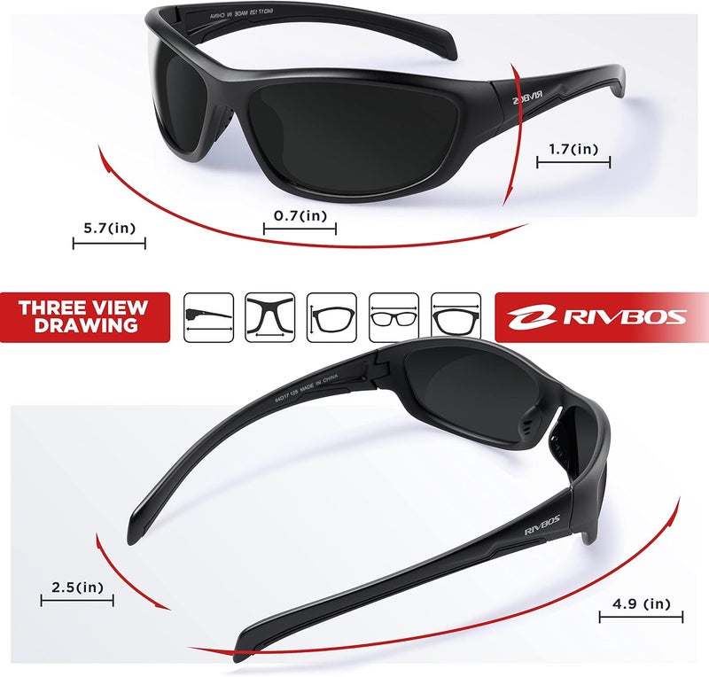 RIVBOS Polarized Sunglasses UV400 Protection for Men's and Women's Fishing, Cycling, and Outdoor Activities RB832 - Image 5
